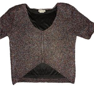 Lovers + Friends Short Sleeve Gerona Glitter Sweater Size XS REVOLVE